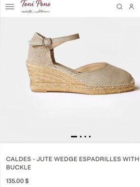 Toni Pons Caldes Linen Jute espadrilles Size 6.5M in stone -  New.